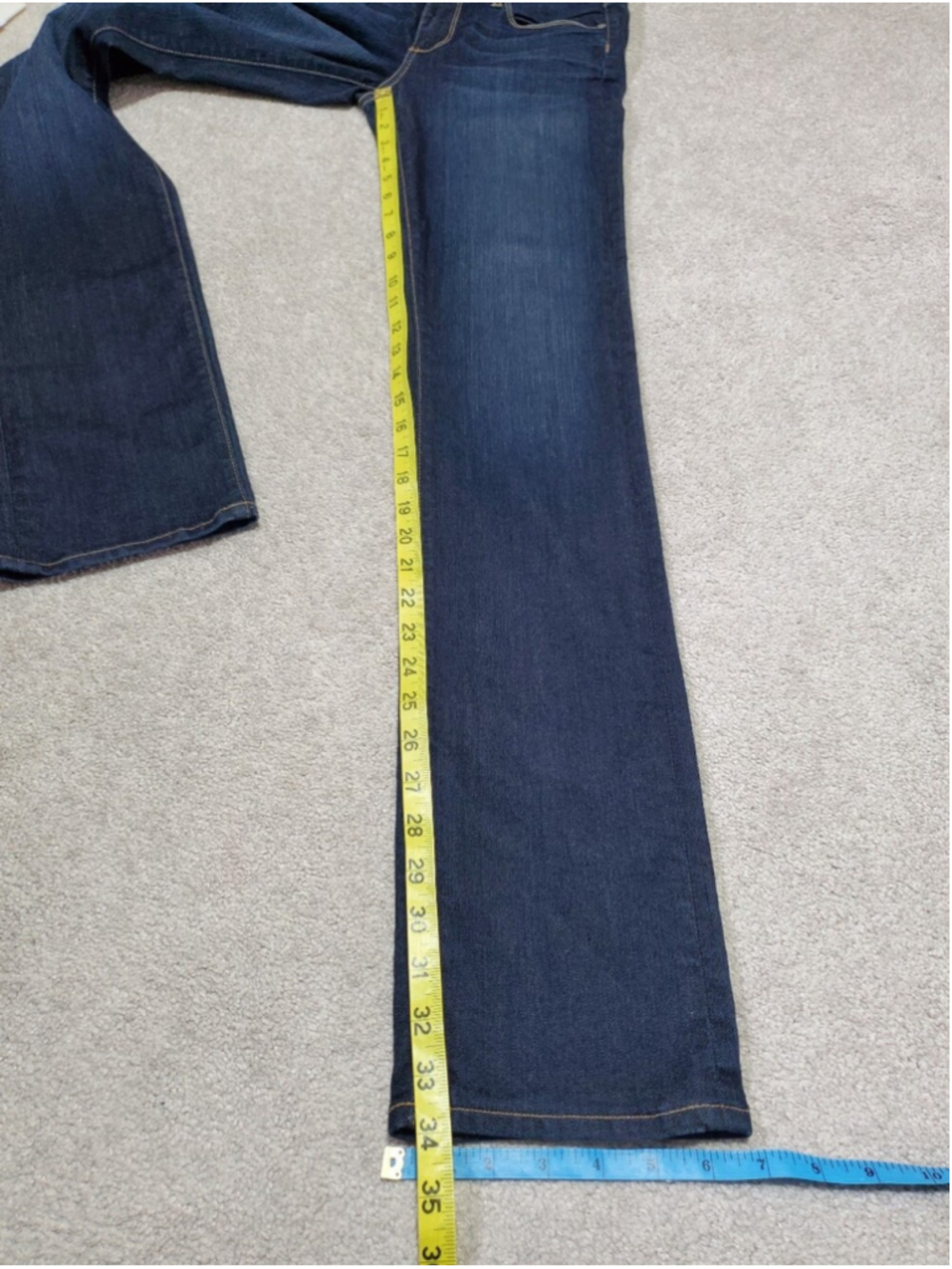 PAIGE Skyline Straight 34" Jeans Stream Dark Blue Wash Sz 28 Mid-Rise Stretch - Picture 14 of 14